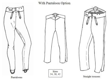1800 - 1825 Men's Narrow Fall Trousers Pattern with Pantaloon Option